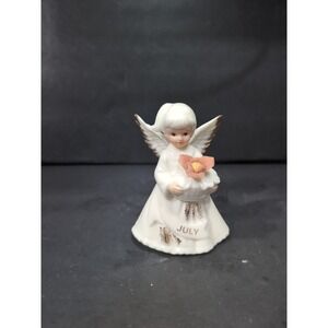 Lefton China Angel 1998, 3.5" July Angel, Geo Z Lefton Collectible, Vtg Figurine